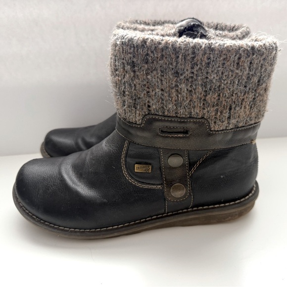 Remonte Black Boots with Knit Cuff - Wear long mid calf or short ankle - Size 7 - Picture 5 of 12
